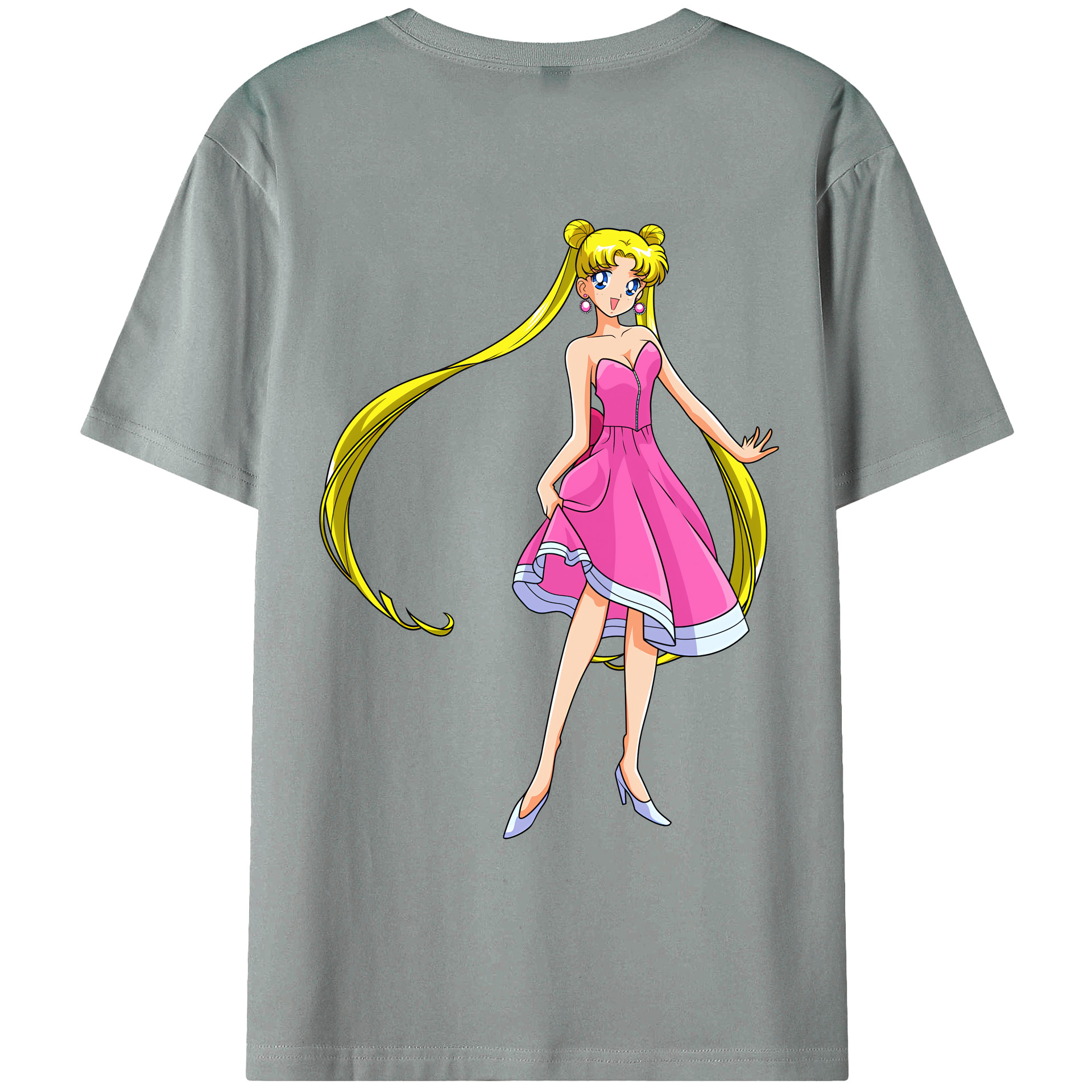 （画像用） 美少女戦士セーラームーン 愛野 美奈子 あいの みなこ Sailor Moon Aino Minako 綿100％ メンズ半袖Tシャツ（バックプリント） 通気性